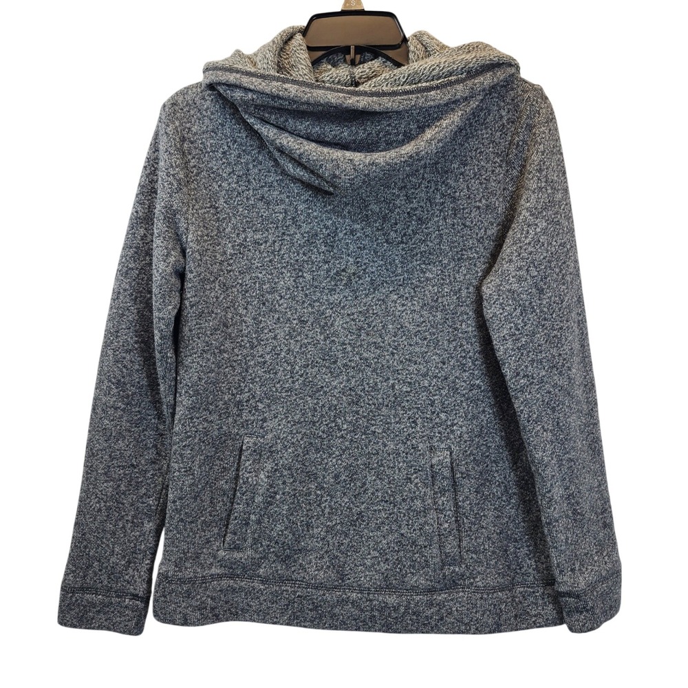 J‎ Crew Hooded Knit Sweater Womens Medium Gray Loungewear Athleisure Cozy Comfy